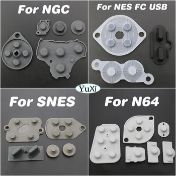 1 комплект силиконовой токопроводящей резиновой прокладки для SNES Для кнопок контроллера NGC N64, Запасная часть для NES FC USB