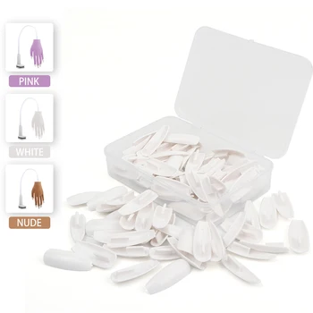 1 коробка накладных кончиков для тренировки ногтей, заменяемых вручную, белые прозрачные накладные кончики для ногтей, принадлежности для маникюра для профессионалов