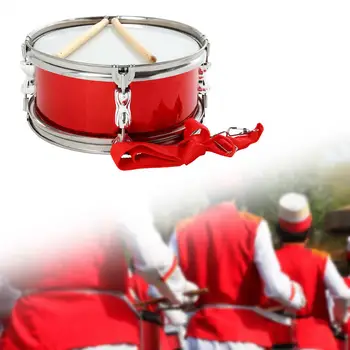 11-дюймовый малый барабан с регулируемым ремешком, обучающий музыке Портативный ударный инструмент для детей, мальчиков, девочек, детей, начинающих подростков