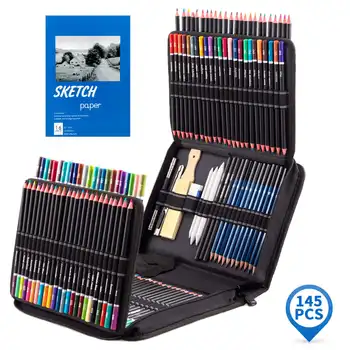 145 кусочков грифеля масляного цвета, набор цветных карандашей для рисования, набор карандашей для начинающих