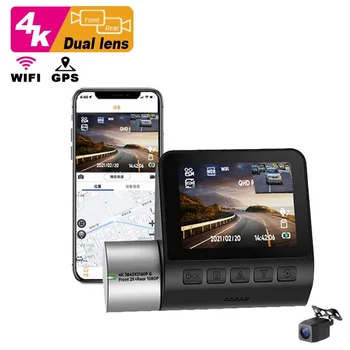 2-дюймовый автомобильный видеорегистратор с приложением 4k dashcam 2-канальный умный передний и задний двойной видеорегистратор wifi gps автомобильный видеорегистратор 4k