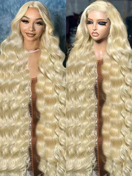 200 Плотность 613 Медовый блондин 13x4 Прозрачные Парики из человеческих волос на кружеве 30 32 дюймов Бразильский Объемный Волнистый цветной Парик для женщин