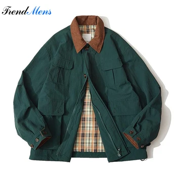 2023 Весна Осень Мужская куртка с несколькими карманами, прочная защита от брызг, Открытый Кемпинг, Молодежные простые повседневные пальто с длинным рукавом, одежда