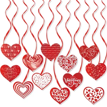 2024 День Святого Валентина Сердце Любви Висит Кулон Поцелуй Меня Роза Любви Баннер XOXO Красное Сердце Любви Счастливый День Святого Валентина Вечерние Гирлянды