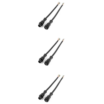 3X8-контактный разъем M/F Водонепроницаемый соединительный кабель черного цвета