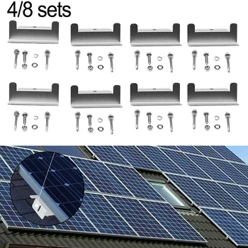 4 Комплекта кронштейна для установки солнечной панели в стиле Z, Z-образный кронштейн для установки крыши из алюминиевого сплава для установки солнечной системы RV Carvan