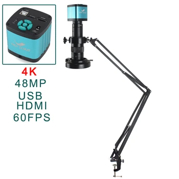 48MP 4K HDMI USB Видео Цифровой микроскоп Камера 120X Объектив C креплением SONY Сенсор для ремонта пайки Получение цифрового изображения