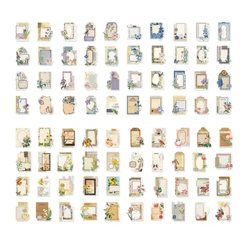80 Листов Блокнотов для заметок Материал Бумага Винтажный Растительный мусор Журнал карточки для скрапбукинга бумага для украшения фона в стиле Ретро