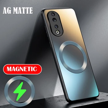 AG Матовый силиконовый жесткий чехол для Huawei Honor 90 80 70 60 50 SE Pro, матовый чехол для телефона с магнитной беспроводной зарядкой