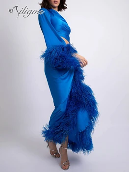 Ailigou 2023, Женское роскошное длинное платье с полой складкой на одно плечо, элегантное вечернее платье для вечеринки знаменитостей