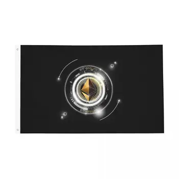 Ethereum Идеальный Подарок Для Любителя Криптоторговли Флаг Баннер 2 Люверса Биткоин Украшение Двухсторонние Флаги 60x90 90x150 см