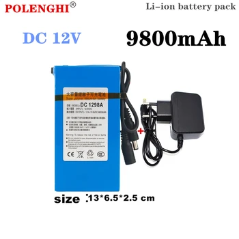 POLENGHI 100% прочный литий-ионный аккумулятор большой емкости DC 12V 9800 мАч + зарядное устройство переменного тока европейского стандарта
