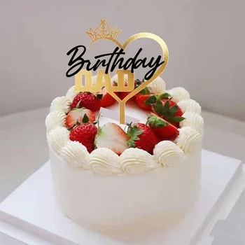 Акриловые топперы для торта на День рождения с надписью в виде короны на День отца для украшения торта на День рождения мамы и папы