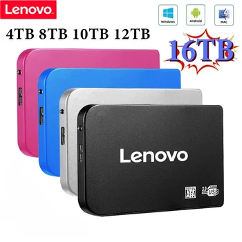 Внешний Жесткий диск Lenovo USB 3,0 Портативный SSD 4 ТБ 8 ТБ 16 ТБ Внешний Интерфейс Для Хранения Высокоскоростных Жестких Дисков Type-C 64 ТБ Для ноутбука