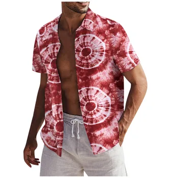 Гавайская рубашка для мужчин, Мужские винтажные рубашки для боулинга на пуговицах, летние пляжные рубашки с коротким рукавом, футболки с коротким рукавом для мужчин Y