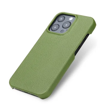 Для iPhone 14 13 11 12 Pro Max 13 Mini XR X XS Max 14 Plus Задняя Крышка Зеленый Чехол В виде Ракушки Из Зернистой Кожи Личи Чехол Для Телефона