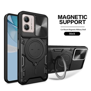 Для Motorola Moto G53 5G Чехол Противоударная Броня Слайд-Камера Защищает Чехлы Для Телефонов Moto G13 G23 4G Магнитный Держатель Задняя Крышка