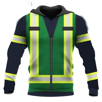 Зимняя униформа тяжелой техники Respect Экскаватор с 3D принтом, толстовка с капюшоном, Косплей, Мужской пуловер, Джерси с капюшоном, Плотный хлопок, не относящийся к рабочей одежде