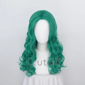 Кайоу Мичиру Парик Зеленый Длинные Вьющиеся Синтетические Волосы Косплей Аниме Парики Термостойкость 65 см