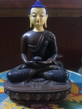 Китайские антикварные латунные Будды Статуя Будды семейное украшение металлические поделки предметы интерьера