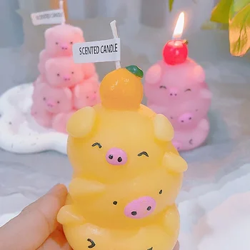 Креативные и симпатичные свечи в форме свиней