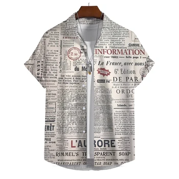 Летняя мода Для мужчин, Рубашки, топы с коротким рукавом, Новая мужская футболка с 3D рисунком Spaper, Повседневная футболка с лацканами, Рубашки Оверсайз класса Люкс 2023 года
