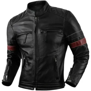Мужская защитная одежда из натуральной кожи, мотоциклетные куртки, куртка из воловьей кожи, пальто для верховой езды, байкерская одежда S-2xl