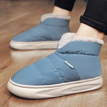 Мужские И женские теплые Зимние ботинки из Корейского плюша, толстая удобная нескользящая хлопчатобумажная обувь, повседневная обувь для путешествий на открытом воздухе, новинка 2024 года