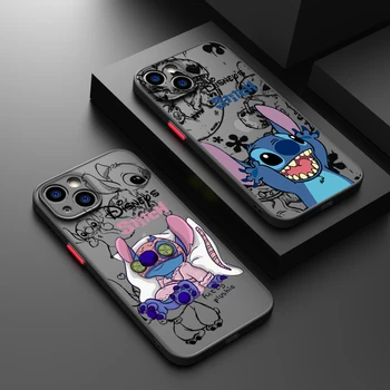 Мультфильм Disney Stitch Cool для iPhone 15 14 13 12 11 Pro Max XS Max X XR 7 8 Plus Матовый полупрозрачный чехол для телефона
