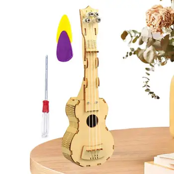Набор для укулеле Соберите свои собственные деревянные гавайские гитары, набор для сборки гитары, детская игрушка для укулеле ручной работы, классический инструмент 