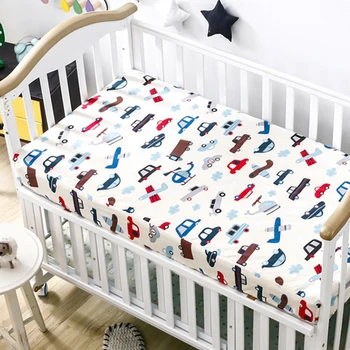 Наматрасник для детской кроватки из 100% хлопка, мягкие простыни для кроватки для новорожденных, универсальные постельные принадлежности с рисунком для младенцев, постельное белье с ворсом для младенцев불불