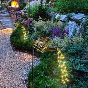 Новые солнечные фонари-лейки для наружного сада Star Shower Garden С водонепроницаемой светодиодной подсветкой, садовые лампы с теплым белым светом