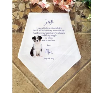 Персонализированный свадебный платок для жениха или невесты из кожи собаки, кошки или домашних животных с возможностью фотографирования их собаки, кошки, домашних животных на память