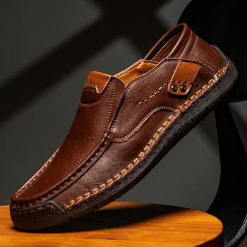 Повседневная мужская кожаная обувь ручной работы, удобные весенние мокасины с одним стременем, модные повседневные кроссовки Zapatillas De Hombres