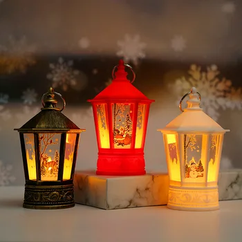 Рождественская Свеча LED Санта Клаус Ретро Масляная лампа Украшения Реквизит для вечеринки в честь Хэллоуина Тыквенный Фонарь Рождественские Украшения 2023