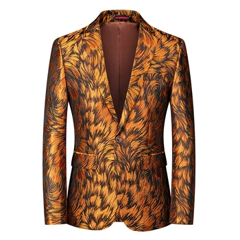 Роскошные Мужские Французские Модные Деловые Банкетные Блейзеры Hombre Сценический Наряд Из Ткани Золотой Пряжи Повседневный Костюм Куртка Мужская Masculino M-6XL