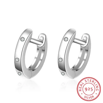 Серьги-кольца из настоящего стерлингового серебра 925 пробы, модные украшения для женщин, высокое качество