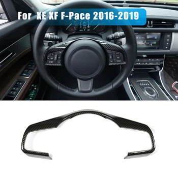 Стиль Углеродного Волокна ABS Отделка Рулевого Колеса Наклейка Украшение Крышки Для Jaguar XE/XF/F-Pace 2016-2019 Автомобильные Аксессуары
