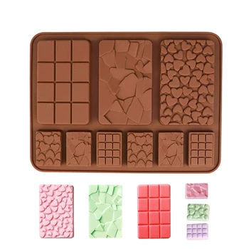 Формы для расплавления шоколадного воска Формы для выпечки Силиконовые формы для помадки, желе, конфеты, 3D силиконовые формы для шоколадных батончиков без Bpa