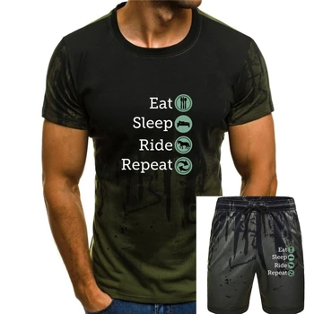 Футболка Eat Sleep Ride Repeat Horse, высококачественные топы с принтом на заказ, футболки для хипстеров, высококачественная футболка, большие размеры