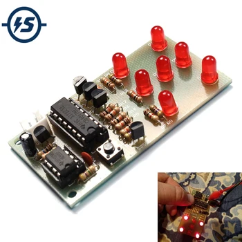 Электронный набор для поделок Dice NE555 CD4017 DIY Kit 5 мм Красные светодиоды 4,5-5V ICSK057A Электронный забавный набор для поделок